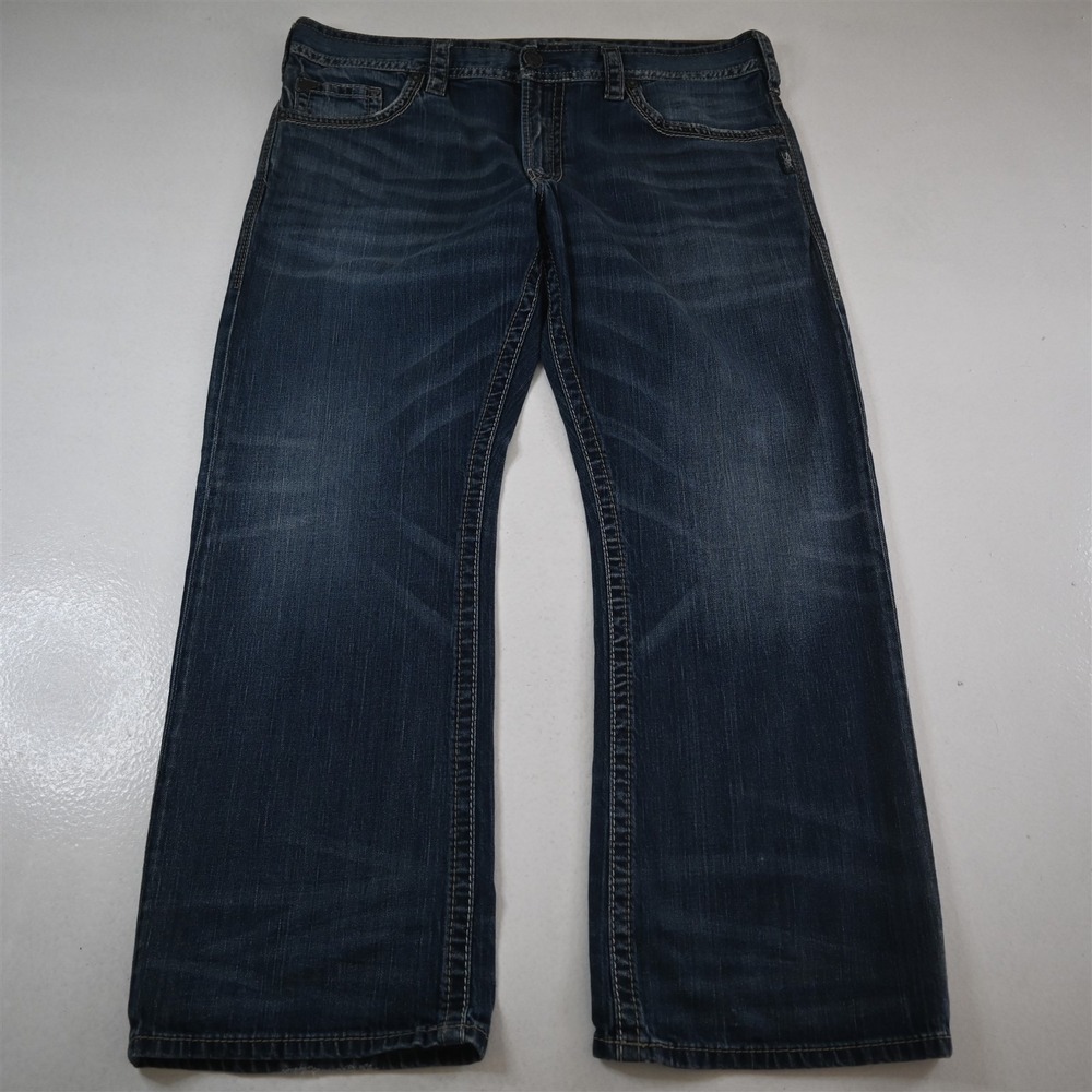 Silver Jeans 40x30 Zac Boot‎ Cut Light Bold Stitch Denim Mens Jeans